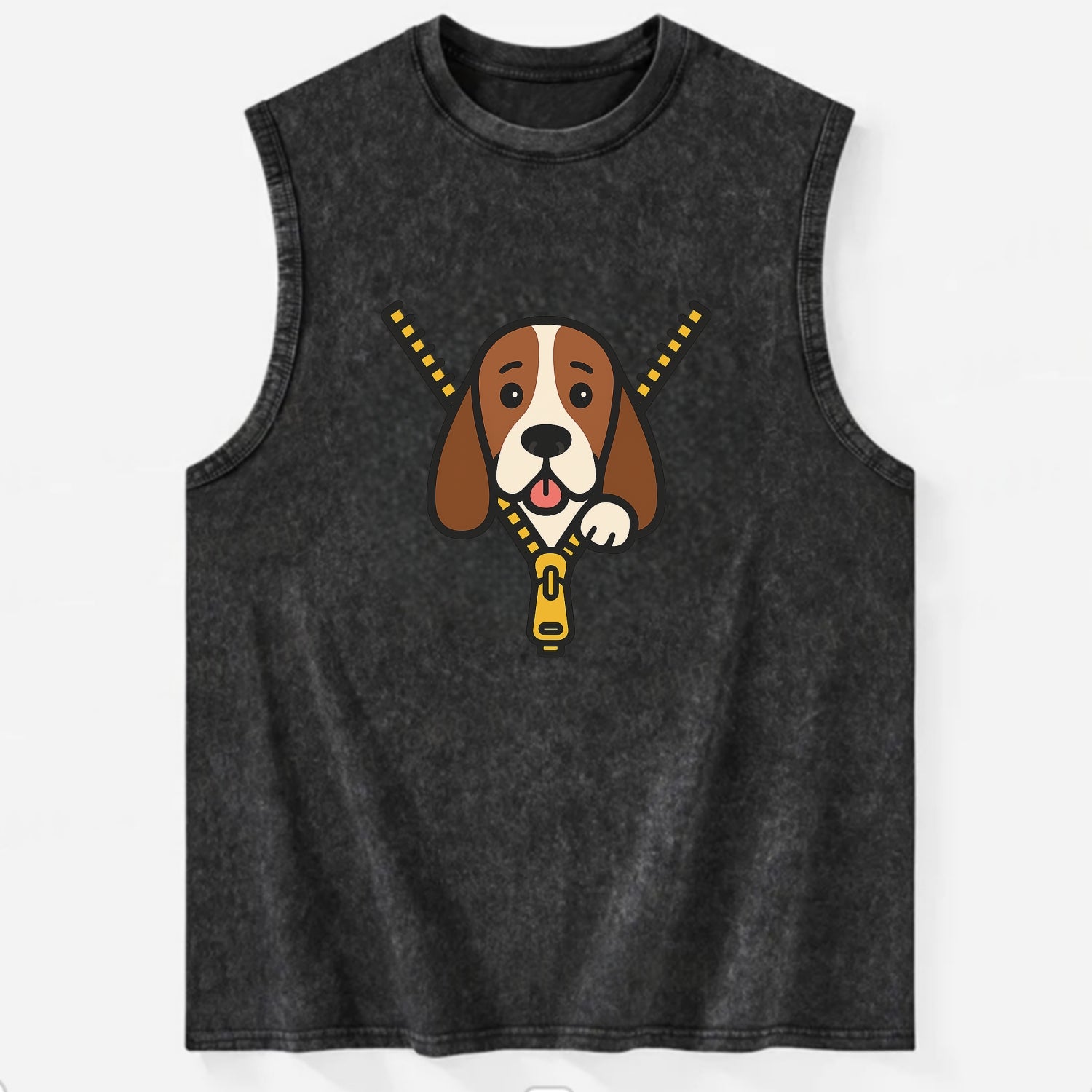 Basset Hound - Vintage Washed Tank - Black