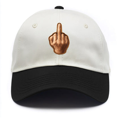 MIDDLE FINGER - hand gesture in skin tone , attitude - Two Tone Cap - Black