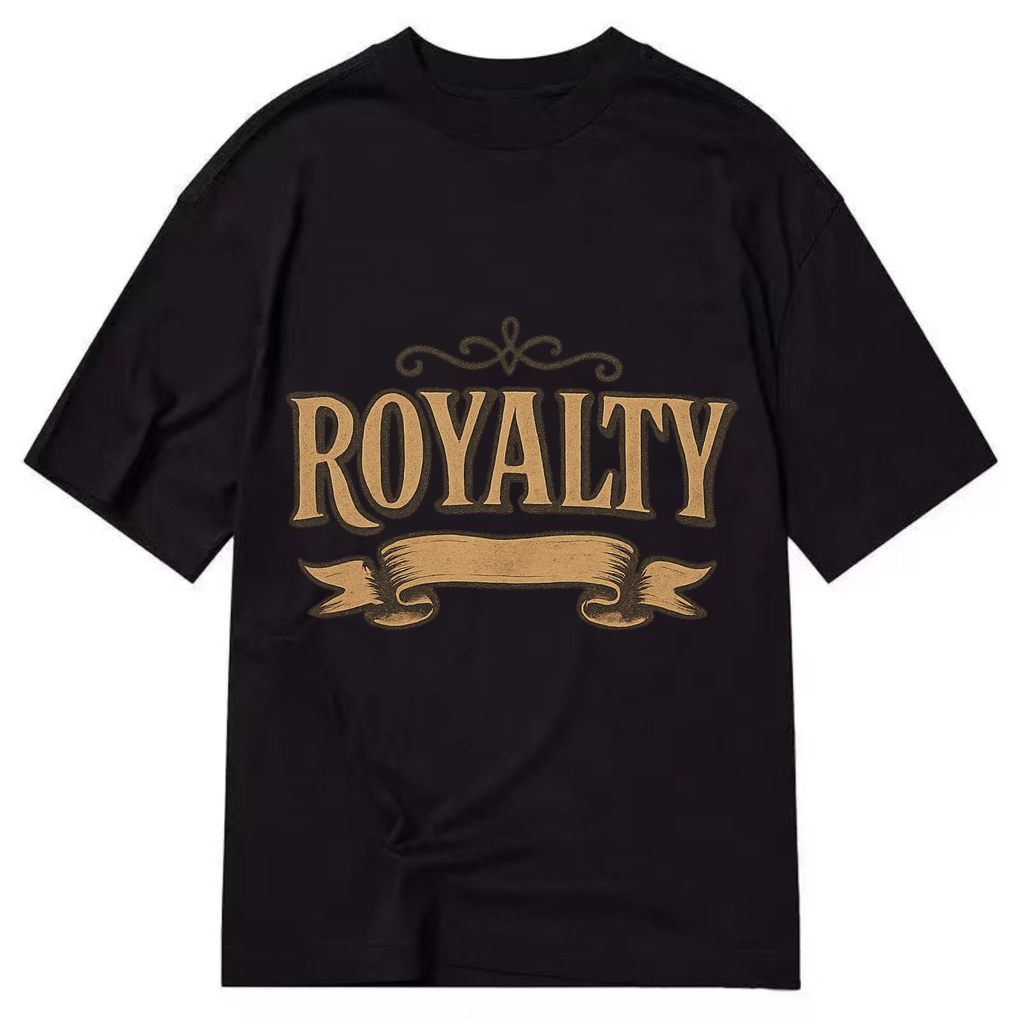 Bold typography design - "ROYALTY" - regal bearing, noble spirit - Classic T-shirt - Black