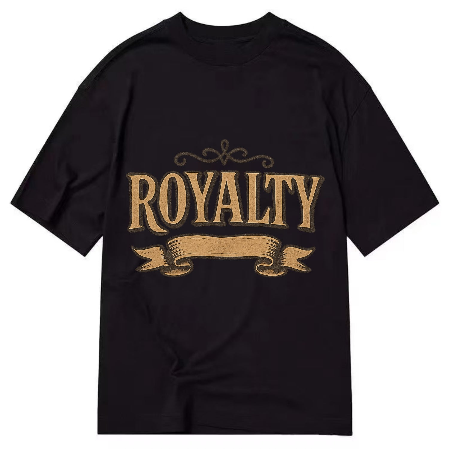 Bold typography design - "ROYALTY" - regal bearing, noble spirit - Classic T-shirt - Black