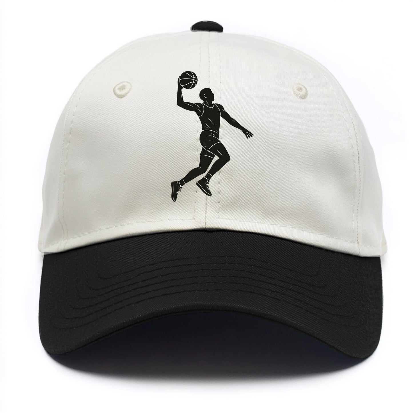 Basketball player dunking silhouette - Two Tone Cap - Black