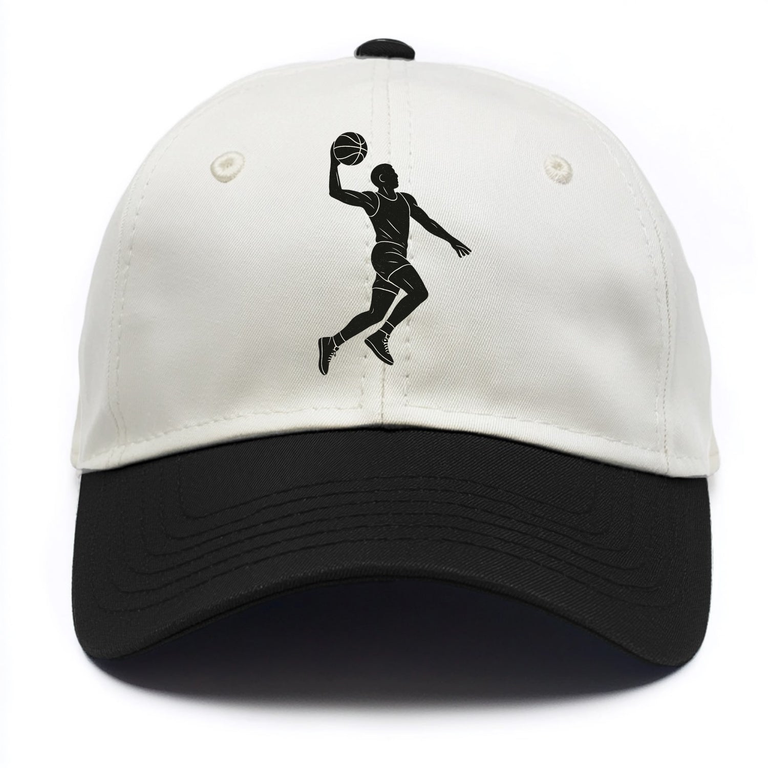 Basketball player dunking silhouette - Two Tone Cap - Black