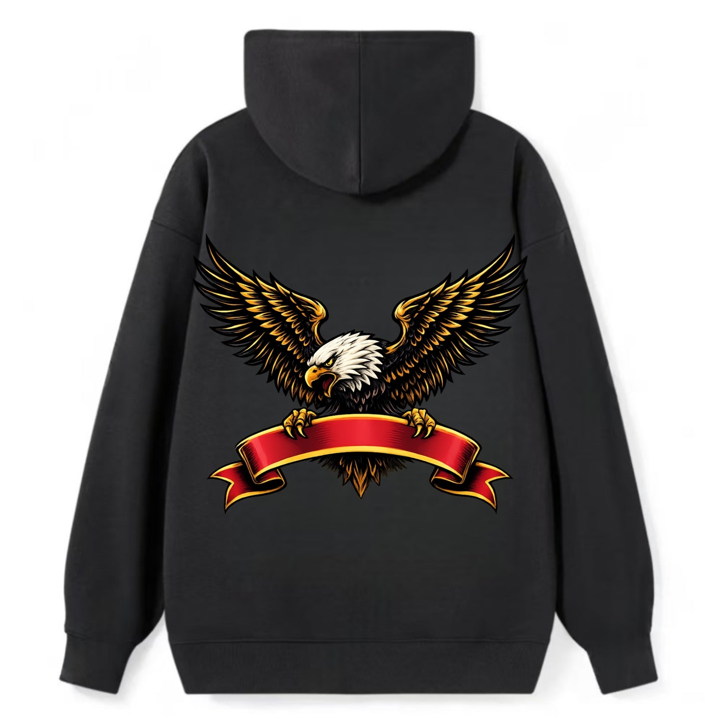 Eagle Banner - Classic Pullover Hoodie - Black