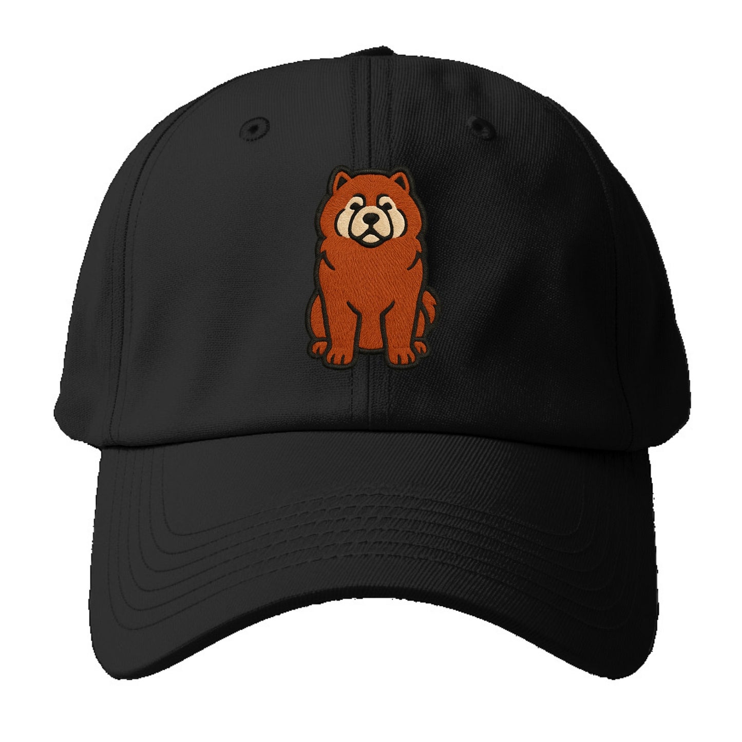 Chow Chow - Red fluffy sitting pose - Baseball Cap - Black
