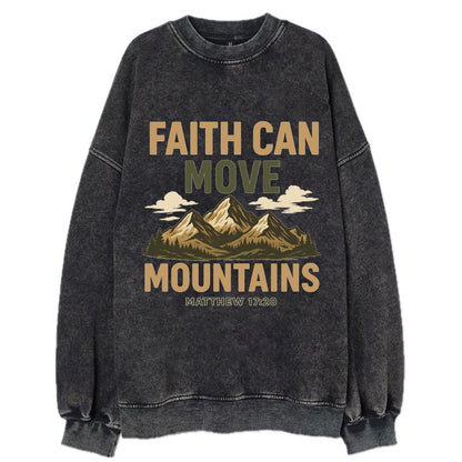 Matthew 17:20 Mountains - Vintage Sweatshirt - Black