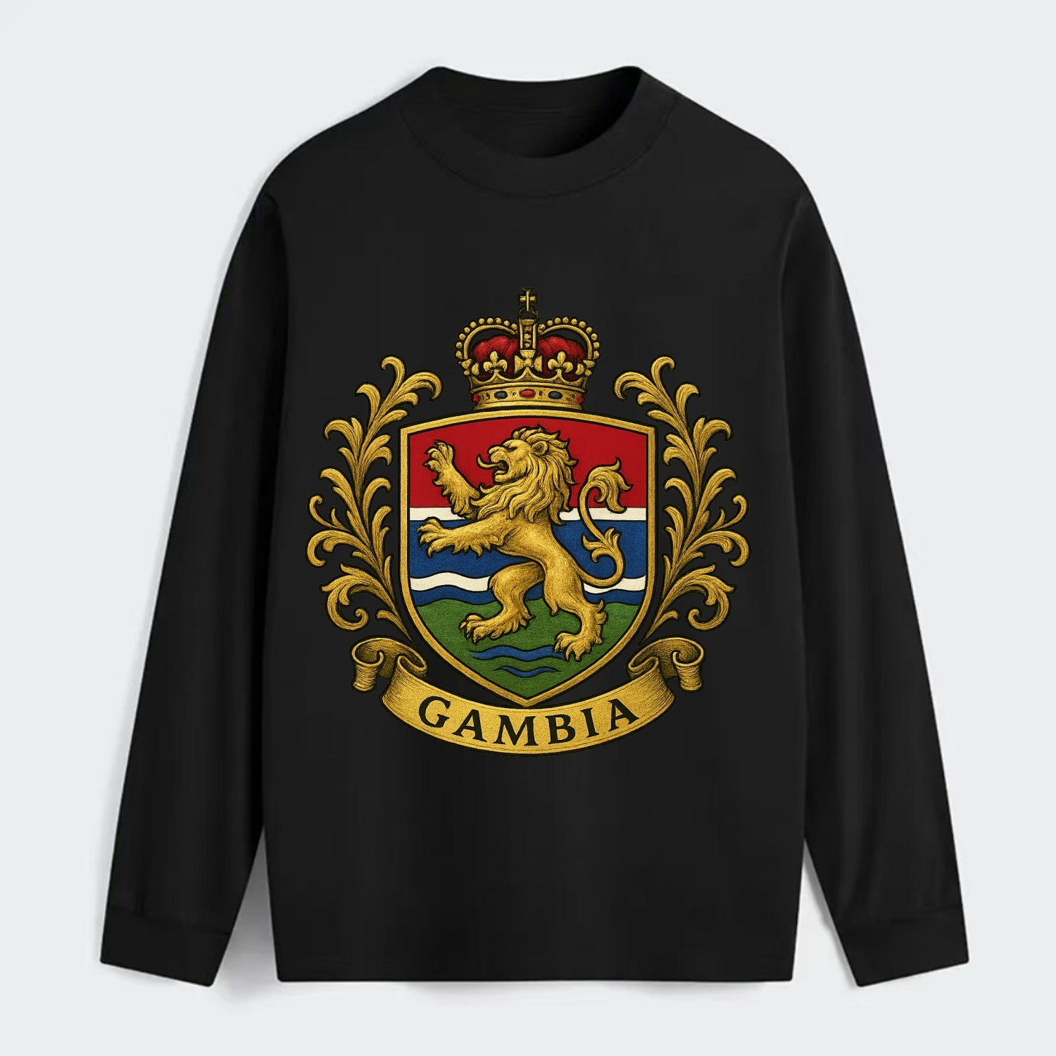 Gambia Heritage Badge  - Classic Long Sleeve Shirt - Black