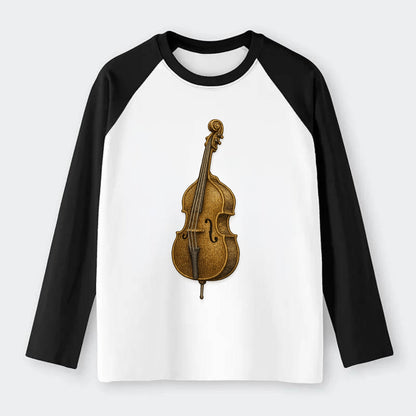 Acoustic Bass  - Raglan Long Sleeve T-Shirt - Black