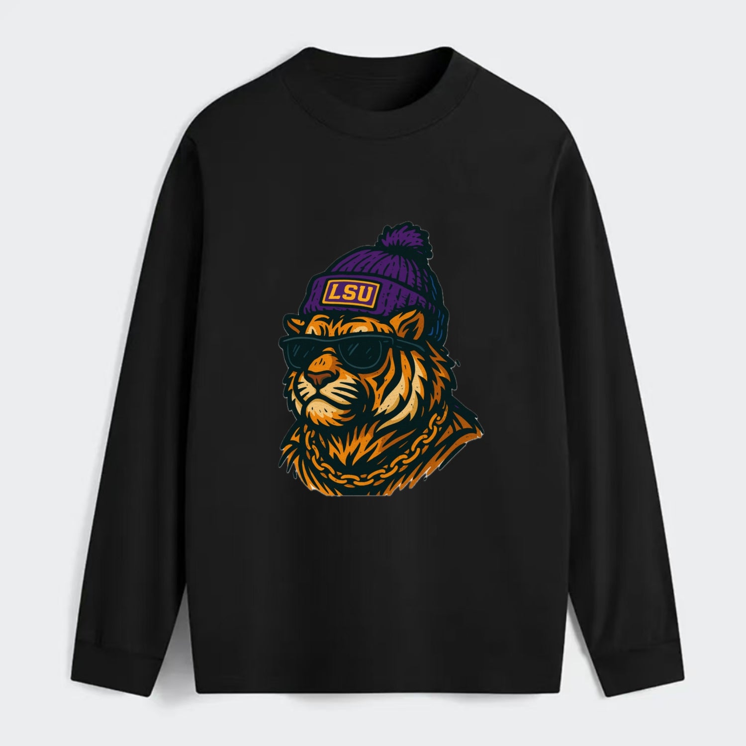 LSU Mike Tiger - Classic Long Sleeve Shirt - Black