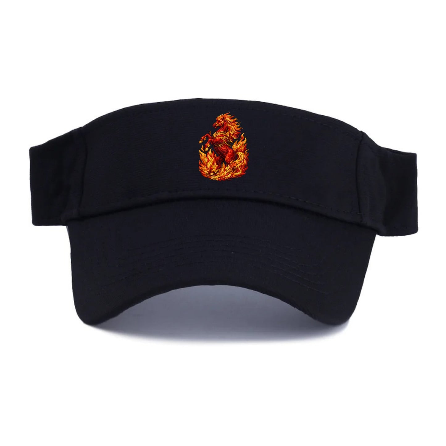 VICTORY BLAZE | Triumphant rearing horse in flames | Achievement celebration | Winning - Visor - Black