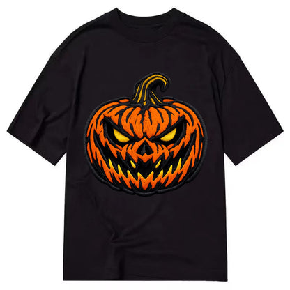 HALLOWEEN PUMPKIN - jack o lantern in orange and black , spooky - Classic T-shirt - Black