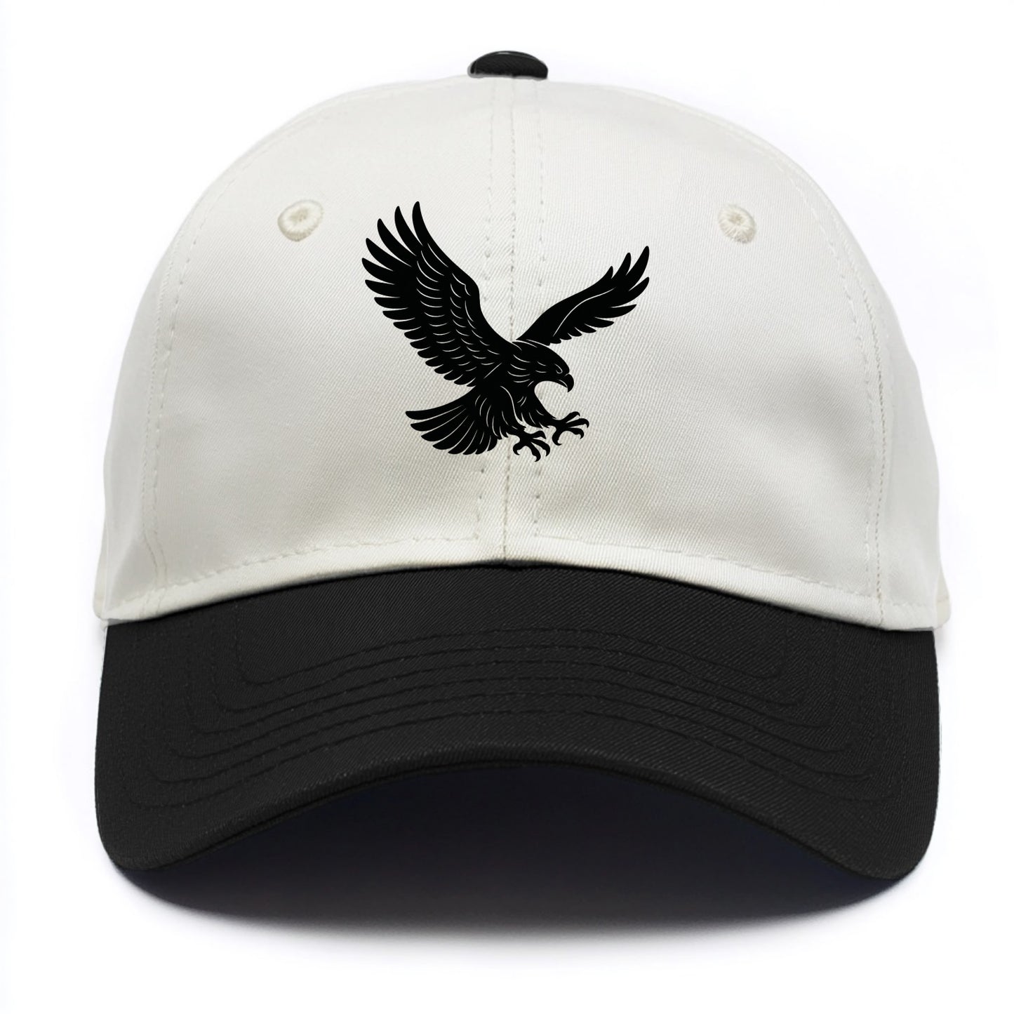 Eagle soaring with wings spread - Two Tone Cap - Black