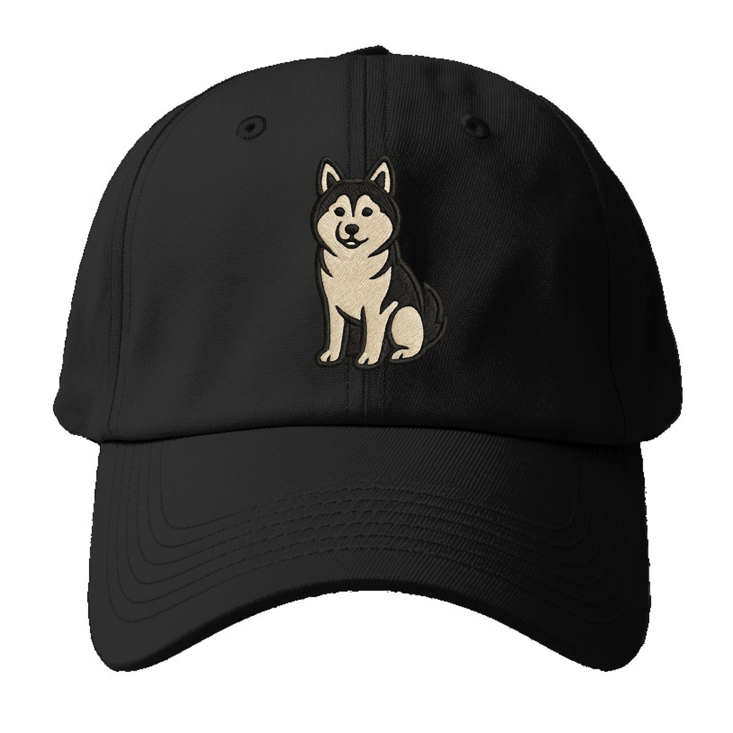 Pomsky - Pomeranian-Husky mix sitting po Baseball Cap For Big Heads - Black