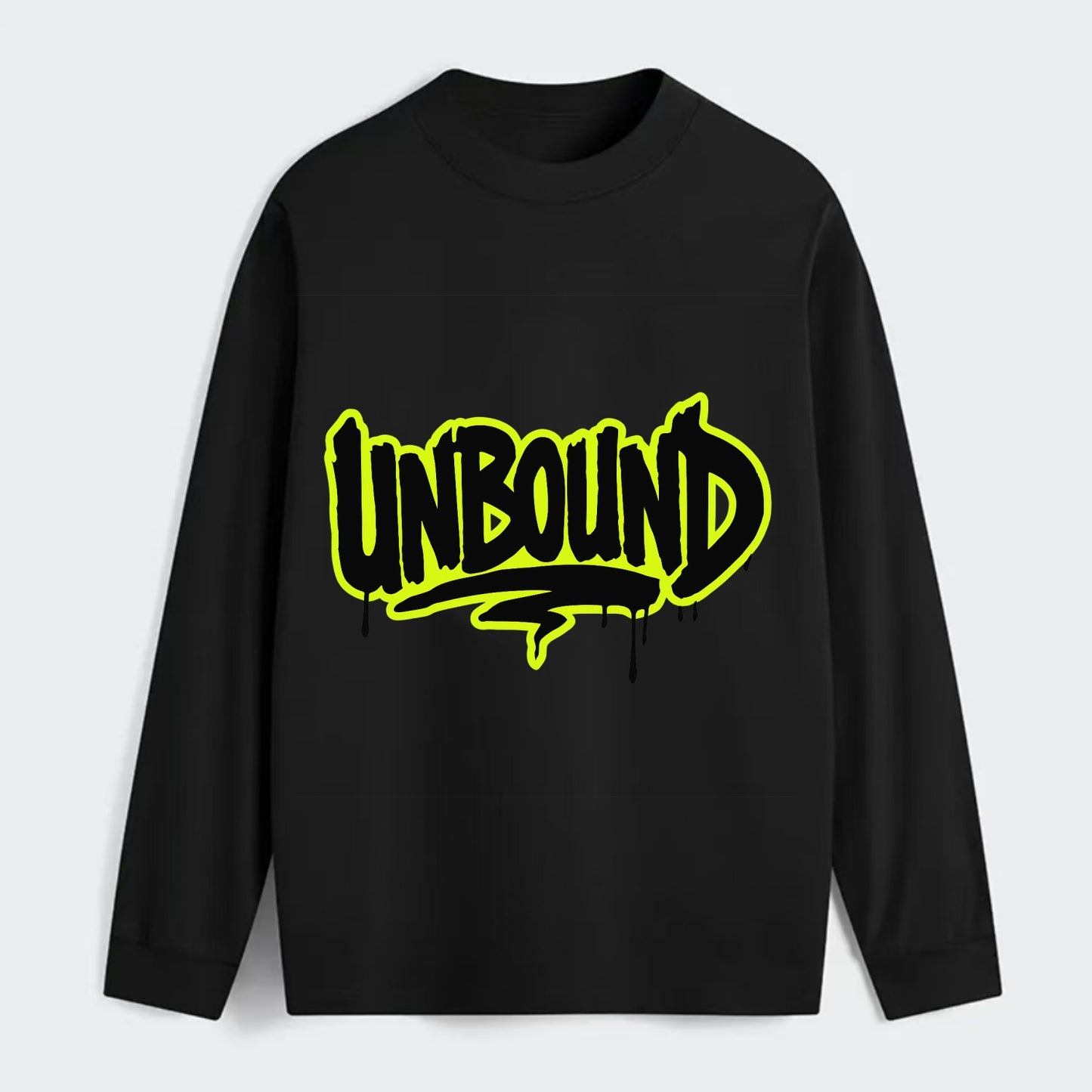 Bold typography design - "UNBOUND" - without limits, free from - Classic Long Sleeve Shirt - Black
