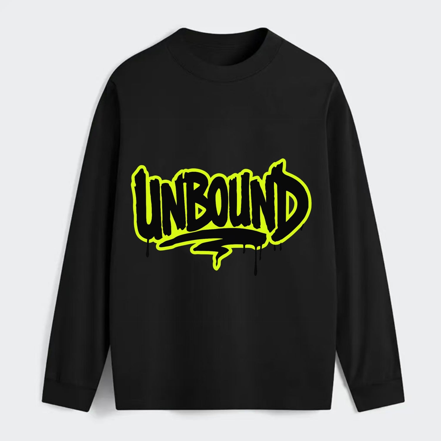 Bold typography design - "UNBOUND" - without limits, free from - Classic Long Sleeve Shirt - Black