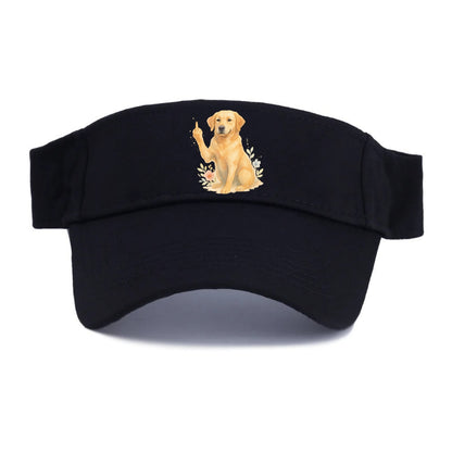 Labrador Retriever yellow sitting pretty, friendly face, strong paw up with sass - Visor - Black