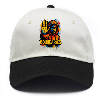 Person holding up hand in "stop" gesture - setting boundaries concept, - Two Tone Cap - Black