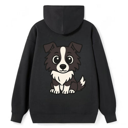 Border Collie - Intense stare sitting pose - Classic Pullover Hoodie - Black