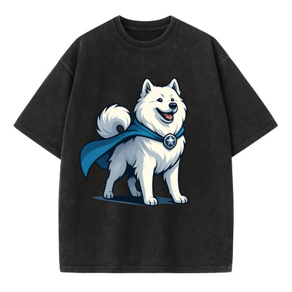 Samoyed Winter Hero  - Vintage T-shirt - Black