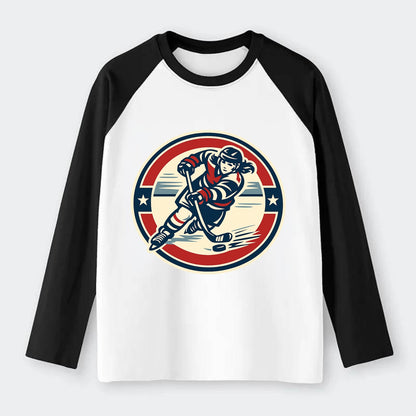 Fierce Ice Queen Emblem - Raglan Long Sleeve T-Shirt - Black