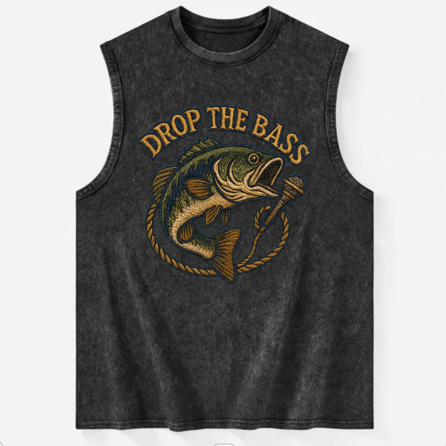 Drop The Bass  - Vintage Washed Tank - Black
