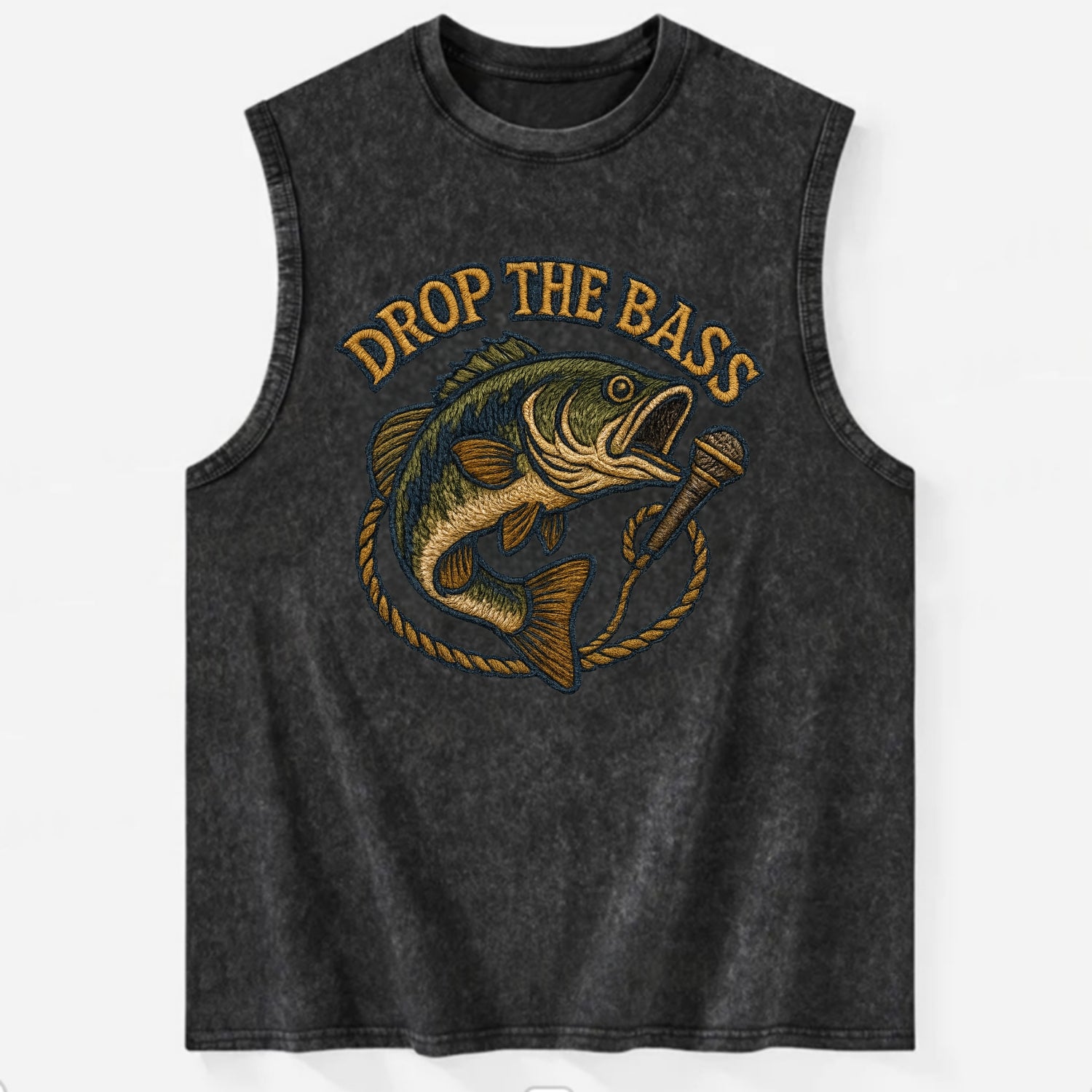 Drop The Bass  - Vintage Washed Tank - Black