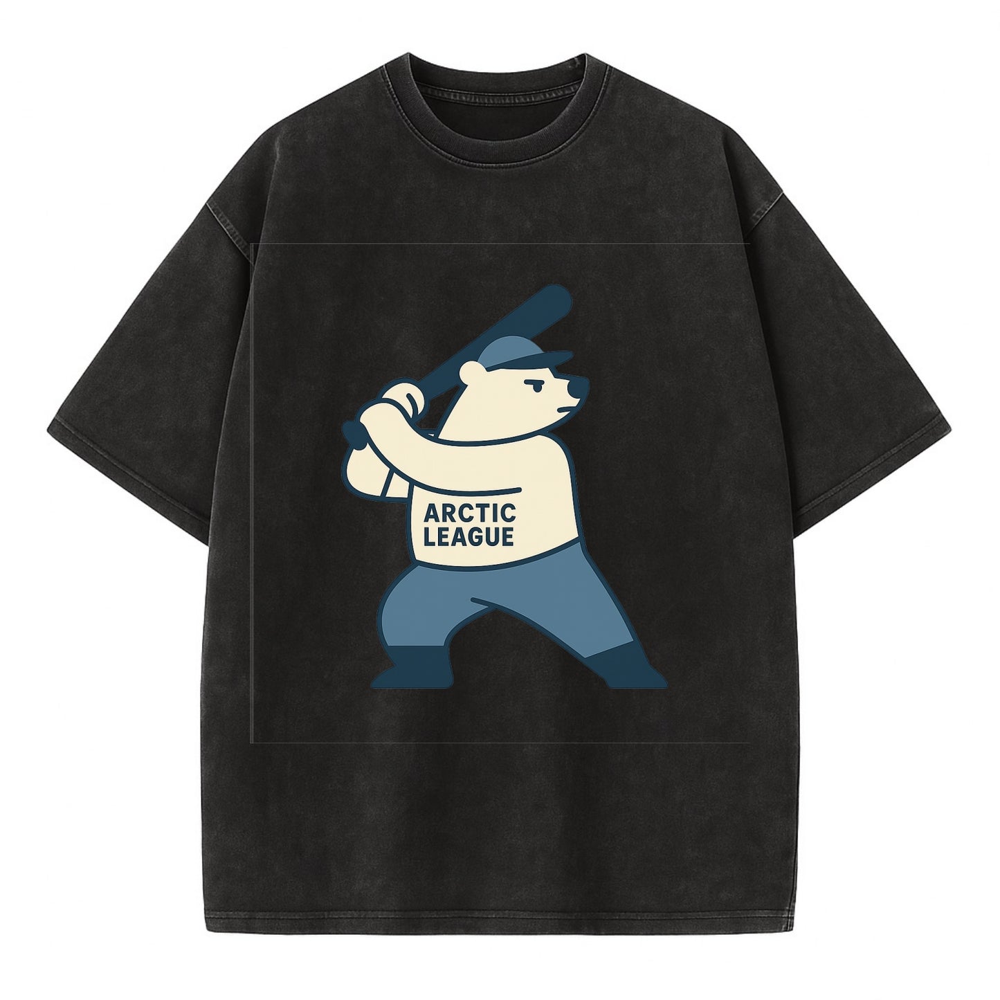 Polar Bear Baseball MVP - Vintage T-shirt - Black
