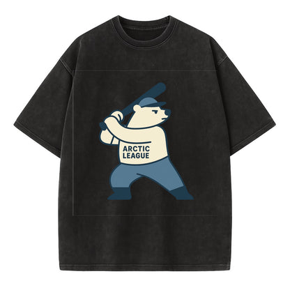 Polar Bear Baseball MVP - Vintage T-shirt - Black