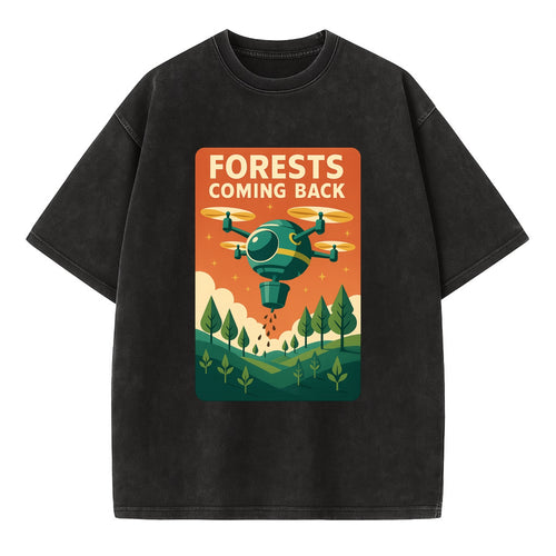Reforestation drone planting millions of trees - Forests Coming Back - nature - Vintage T-shirt