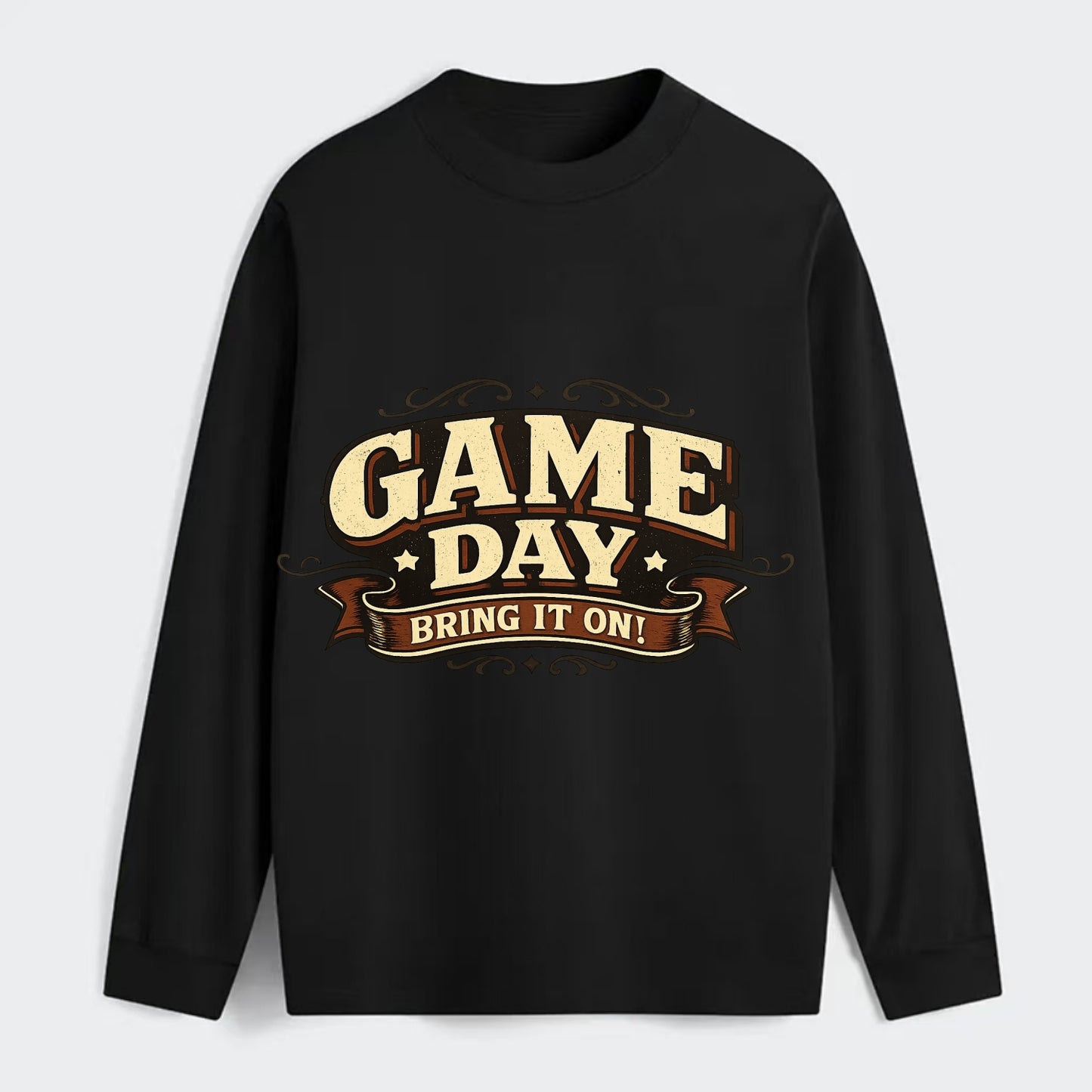 Bold typography design - "GAME DAY" - competition ready, bring it on - Classic Long Sleeve Shirt - Black