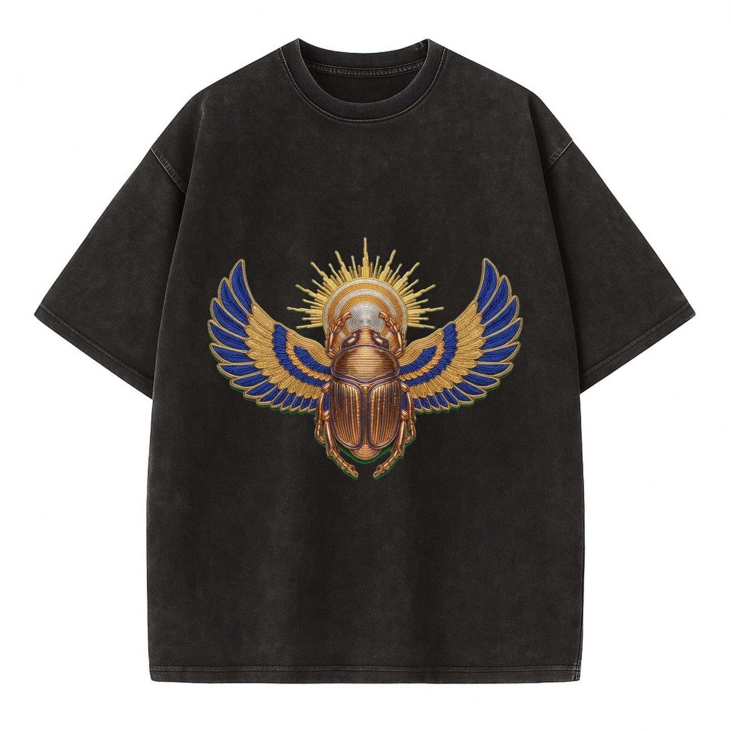 Winged Scarab - Vintage T-shirt - Black