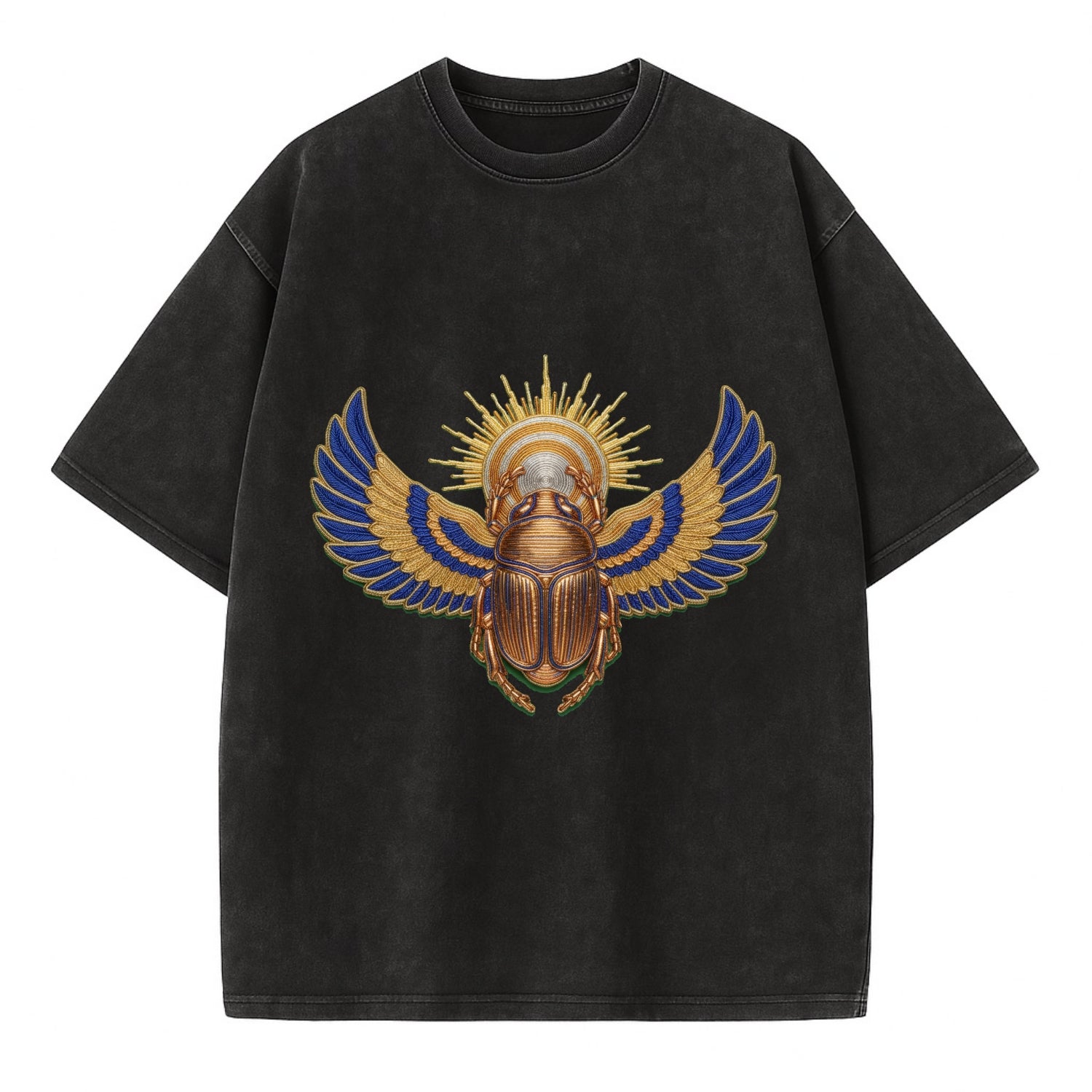 Winged Scarab - Vintage T-shirt - Black