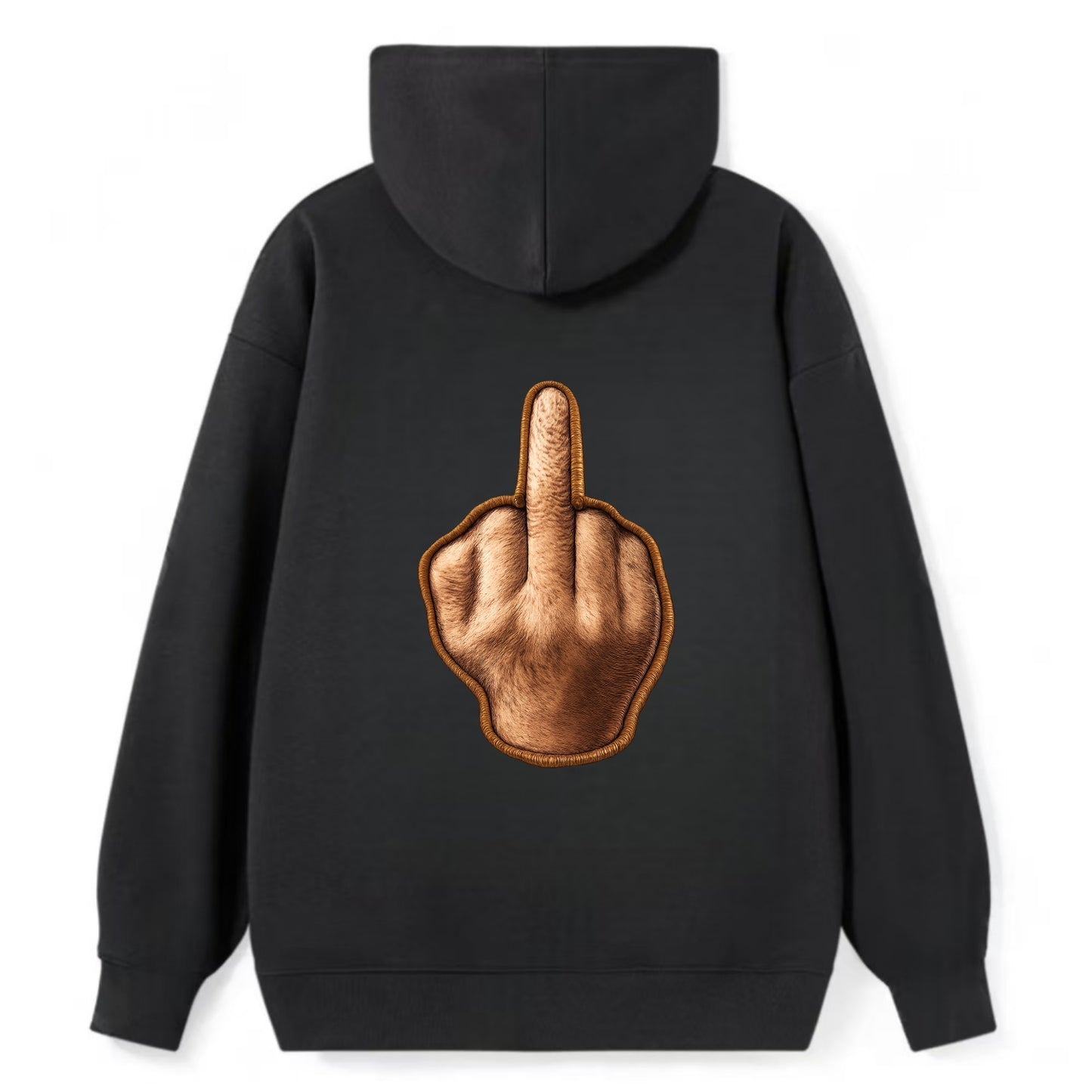 MIDDLE FINGER - hand gesture in skin tone , attitude - Classic Pullover Hoodie - Black
