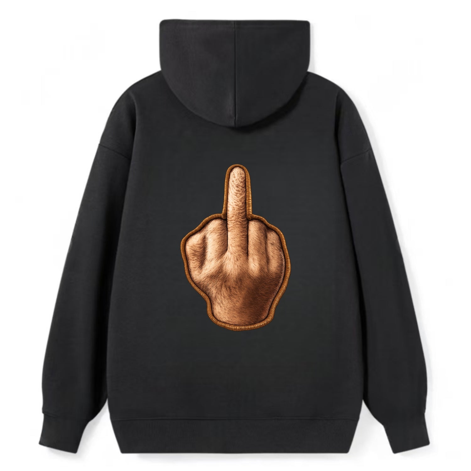 MIDDLE FINGER - hand gesture in skin tone , attitude - Classic Pullover Hoodie - Black