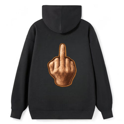 MIDDLE FINGER - hand gesture in skin tone , attitude - Classic Pullover Hoodie - Black