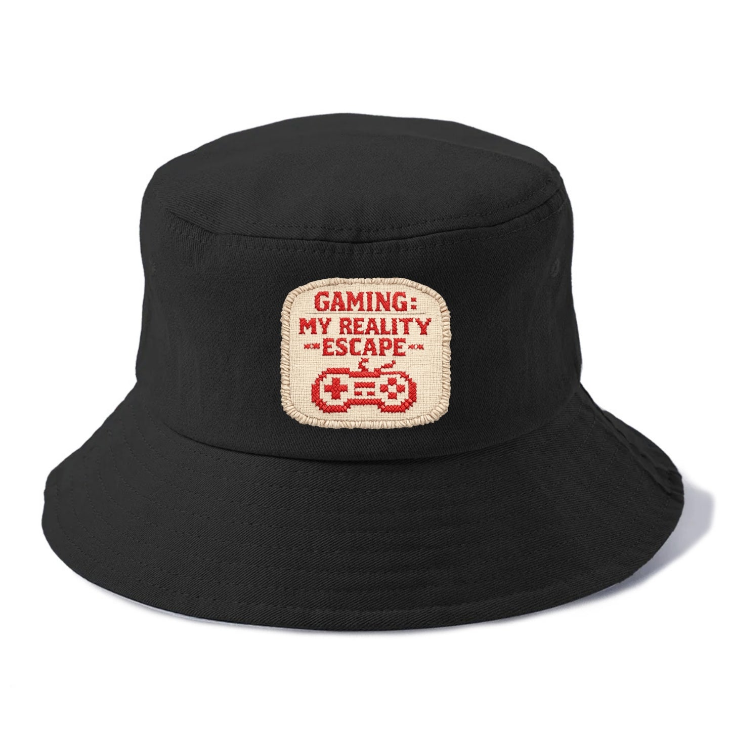 GAMING: MY REALITY ESCAPE - red game escape - red - gaming reality escape - Bucket Hat - Black