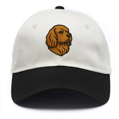 Sussex Spaniel - Golden liver embroidered low-set design - Two Tone Cap - Black