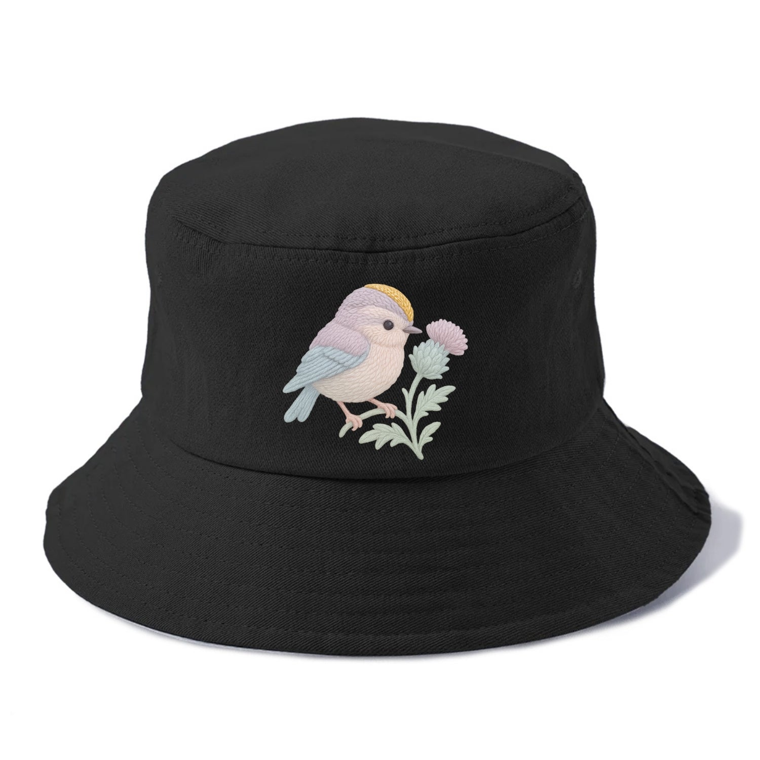 Firecrest Thistle Crown  - Bucket Hat - Black