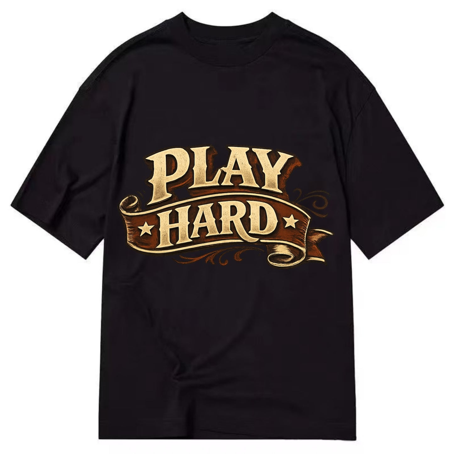 Bold typography design - "PLAY HARD" - giving your all, full effort - Classic T-shirt - Black