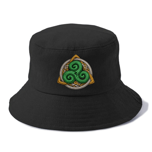 Spiral Knot Triskele - Bucket Hat - Black