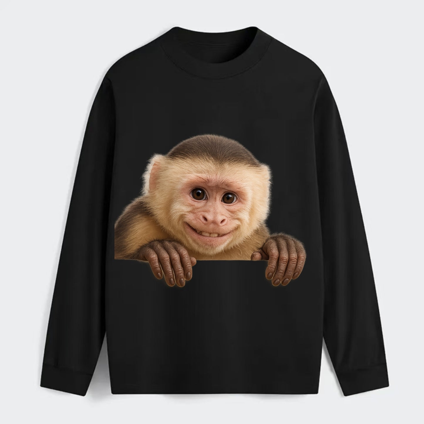 Capuchin Monkey  - Classic Long Sleeve Shirt - Black