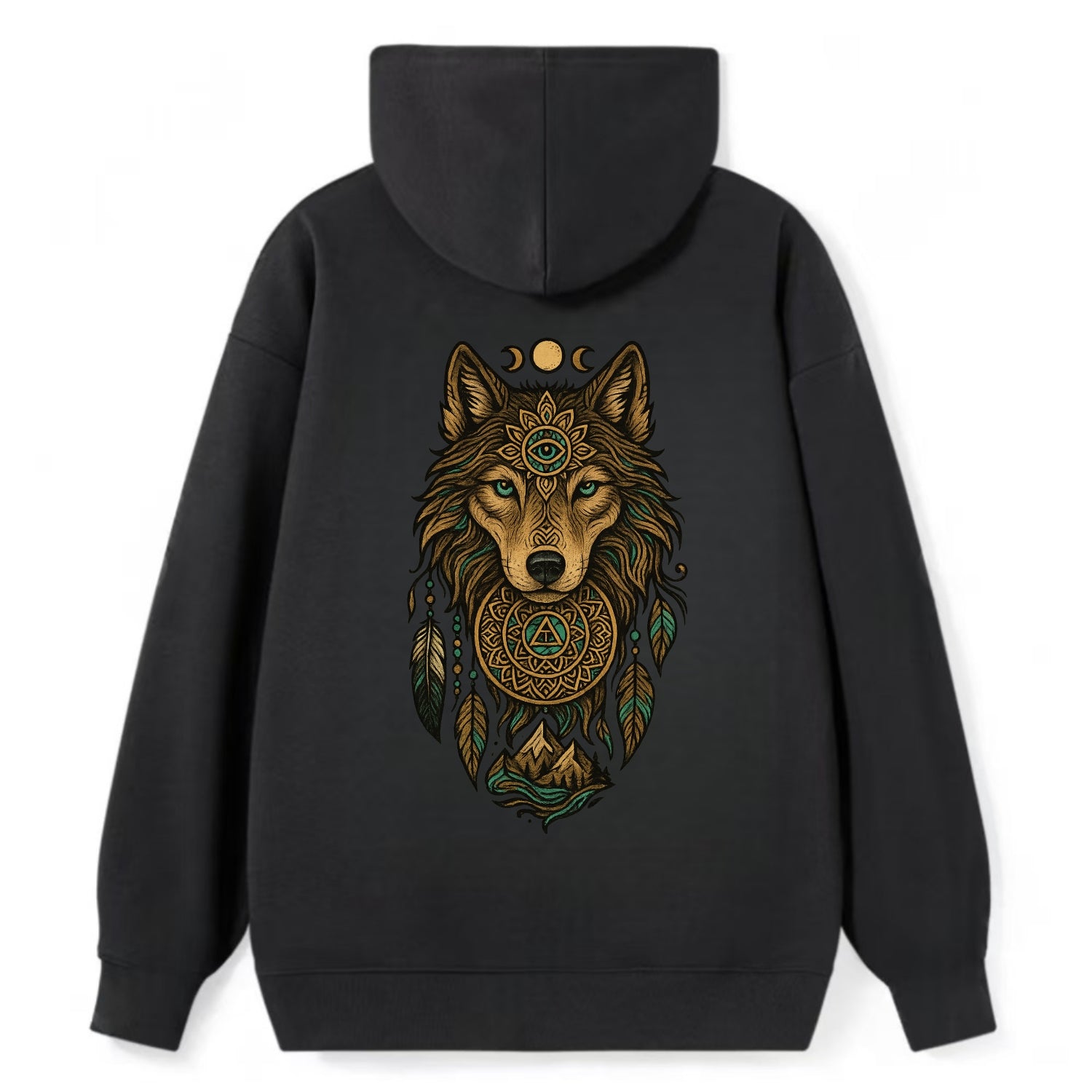 Tattoo Wolf Flash  - Classic Pullover Hoodie - Black