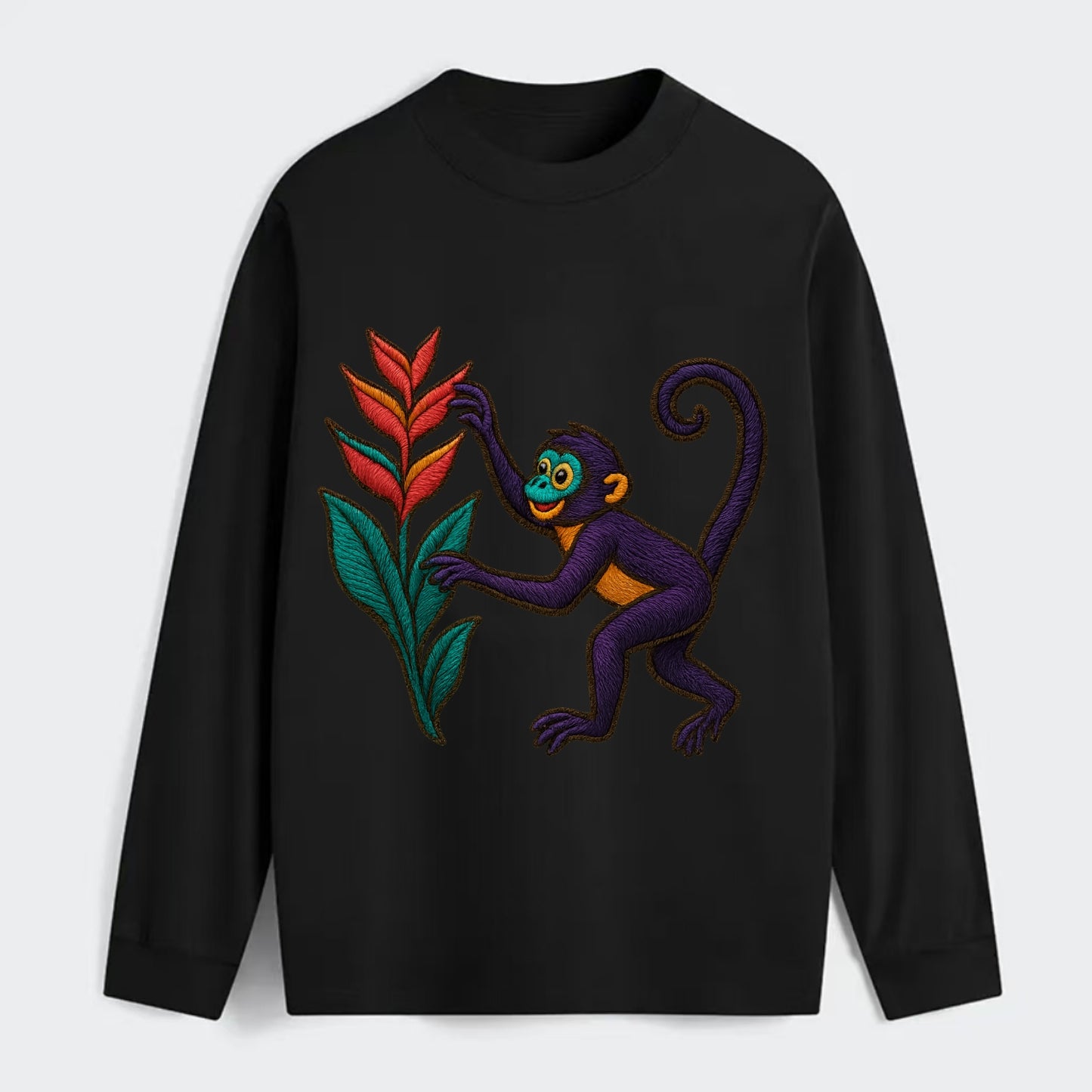 Spider Monkey - Classic Long Sleeve Shirt - Black