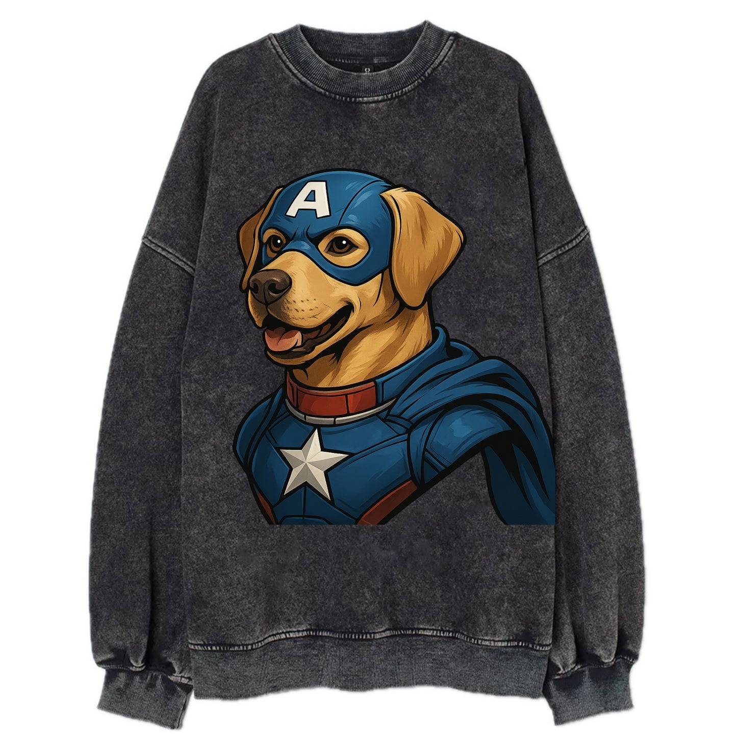 Labrador Patriotic Hero  - Vintage Sweatshirt - Black