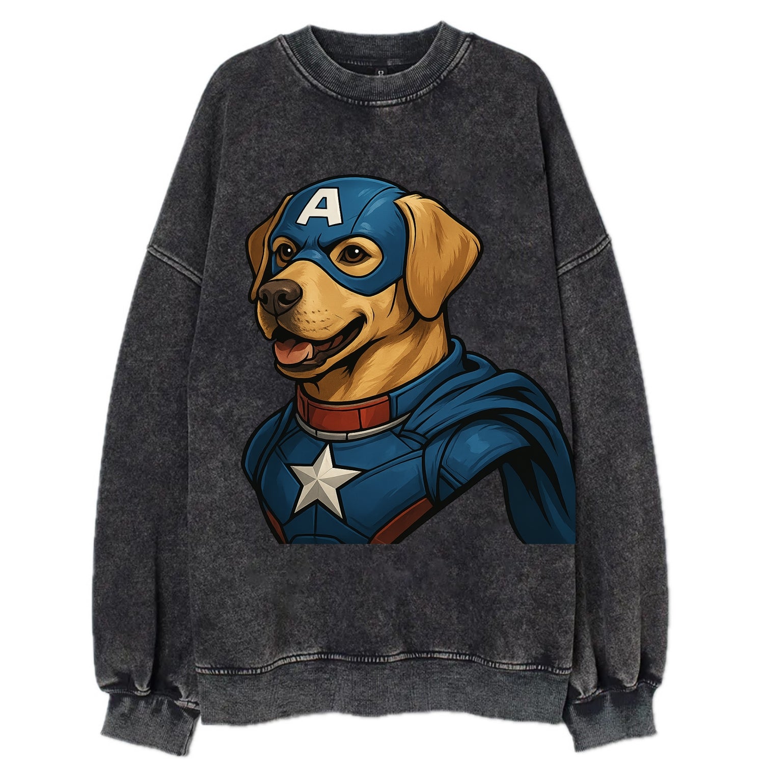 Labrador Patriotic Hero  - Vintage Sweatshirt - Black