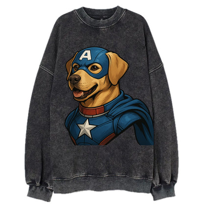 Labrador Patriotic Hero  - Vintage Sweatshirt - Black