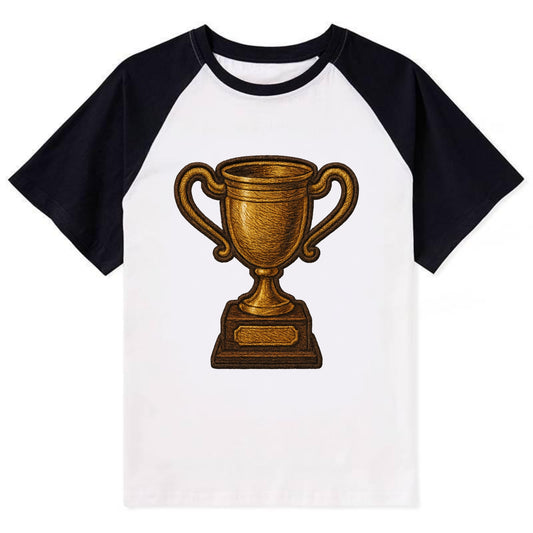 Trophy Cup  - Contrast Raglan T-shirt - Black
