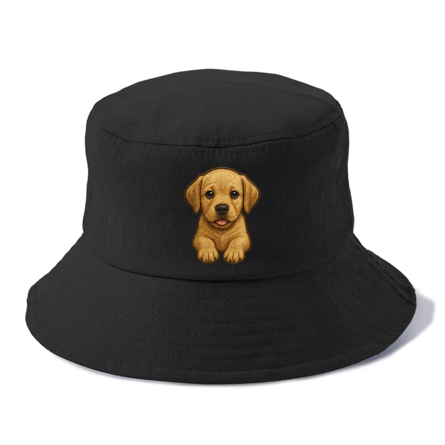 Baby Labrador Retriever Puppy - yellow/black/chocolate, soulful eyes, soft ears, - Bucket Hat - Black