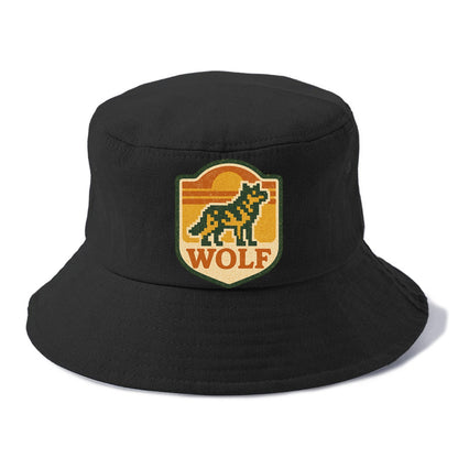 Digital Pixel Wolf  - Bucket Hat - Black