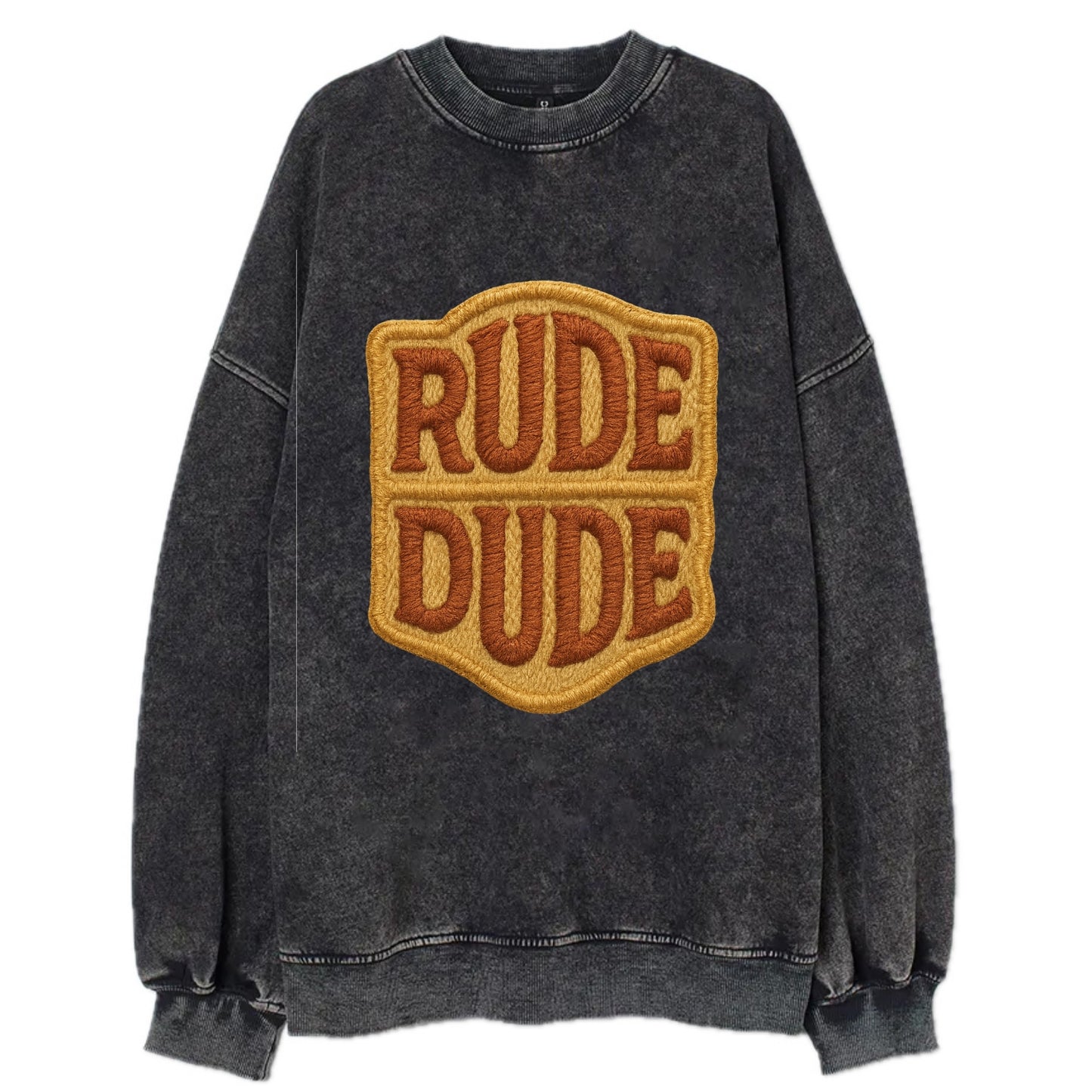 RUDE;DUDE ENERGY Surf Green Trucker - Vintage Sweatshirt - Black