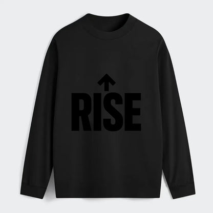 Bold typography design - "RISE" - getting up, ascending, elevating - Classic Long Sleeve Shirt - Black